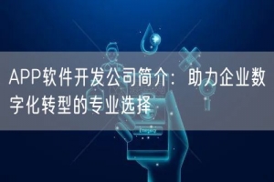 APP软件开发公司简介：助力企业数字化转型的专业选择