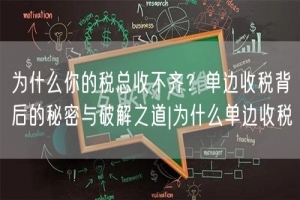 为什么你的税总收不齐？单边收税背后的秘密与破解之道|为什么单边收税